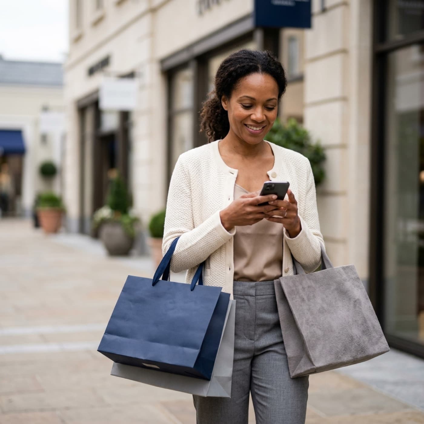A shopper whose visits and offers build a known customer profile